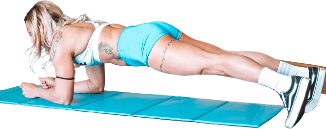 Giada in posizione di plank